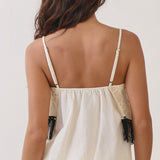 Lace Fringe Detail Top & Wide Leg Pants Set (TOP ONLY)