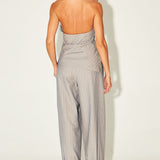 Pinstripe Buckle-Halter Top & Barrel Pants Set (PANTS ONLY)