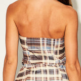 Plaid Halter Vest & Barrel Leg Pants (TOP ONLY)