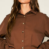 Tailored Epaulet Cropped Shirt