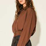 Tailored Epaulet Cropped Shirt