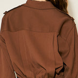 Tailored Epaulet Cropped Shirt
