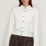 Tailored Epaulet Cropped Shirt