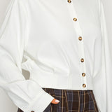 Tailored Epaulet Cropped Shirt