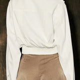 Tailored Epaulet Cropped Shirt