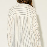 Striped Shawl Detail Shirt