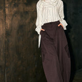Striped Shawl Detail Shirt