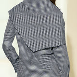 2-Way Scarf Gingham Button-Down Shirt