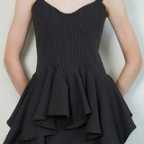 Striped Peplum Bustier & Relaxed Wide Pants (TOP ONLY)