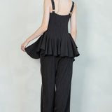 Striped Peplum Bustier & Relaxed Wide Pants (PANTS ONLY)
