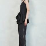 Striped Peplum Bustier & Relaxed Wide Pants (PANTS ONLY)