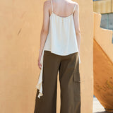 Ruffle Cascade Asymmetric Hem Cami Top (TOP ONLY)