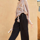 Ruffle Cascade Asymmetric Hem Cami Top (TOP ONLY)