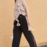 Pleated Utility Wide-Leg Pants (PANTS ONLY)
