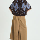 Argyle Knit Button-Up Poncho (TOP ONLY)