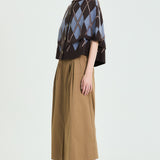 Argyle Knit Button-Up Poncho (TOP ONLY)