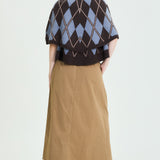 Argyle Knit Button-Up Poncho (TOP ONLY)