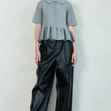 Button-Up Knit Top with Flared Hem (TOP ONLY)