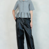 Button-Up Knit Top with Flared Hem (TOP ONLY)