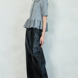 Button-Up Knit Top with Flared Hem (TOP ONLY)