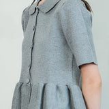 Button-Up Knit Top with Flared Hem (TOP ONLY)