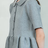 Button-Up Knit Top with Flared Hem (TOP ONLY)