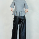 Button-Up Knit Top with Flared Hem (TOP ONLY)