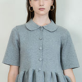 Button-Up Knit Top with Flared Hem (TOP ONLY)