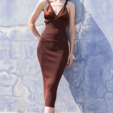 Bustier Ribbed Knit Midi Dress
