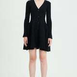 Button-Up Ribbed Knit Dress