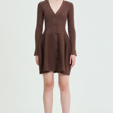 Button-Up Ribbed Knit Dress