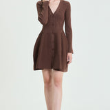 Button-Up Ribbed Knit Dress