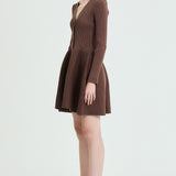 Button-Up Ribbed Knit Dress