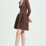 Button-Up Ribbed Knit Dress