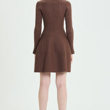 Button-Up Ribbed Knit Dress
