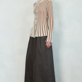 Stripe Textured Button-Up Knit Top (TOP ONLY)