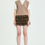Short Sleeve Knit Layered Vest Top (TOP ONLY)