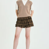 Short Sleeve Knit Layered Vest Top (TOP ONLY)