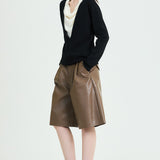 Two-Tone Knit Top with Draped Contrast Detail (TOP ONLY)