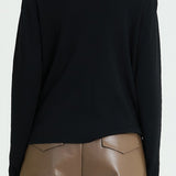 Two-Tone Knit Top with Draped Contrast Detail (TOP ONLY)