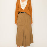 Two-Tone Knit Top with Draped Contrast Detail (TOP ONLY)