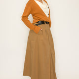 Two-Tone Knit Top with Draped Contrast Detail (TOP ONLY)