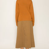 Two-Tone Knit Top with Draped Contrast Detail (TOP ONLY)