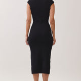Mock Neck Knit Midi Dress