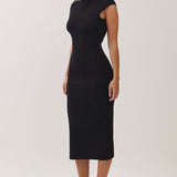 Mock Neck Knit Midi Dress