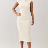 Mock Neck Knit Midi Dress