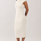 Mock Neck Knit Midi Dress