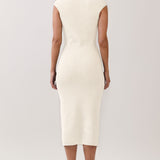 Mock Neck Knit Midi Dress