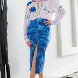 Button Down Satin Shirt Blouse