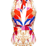 Halter Neck One Piece Swimsuit & Cover-up Set